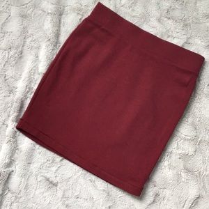 Forever 21 Knit Maroon Mini Skirt
